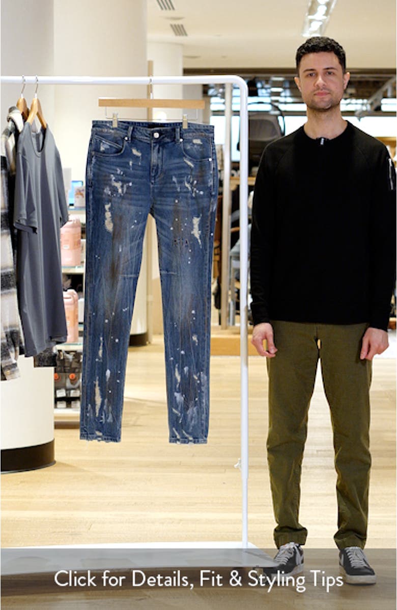Clayton Ripped Stretch Denim Skinny Jeans, sales video thumbnail