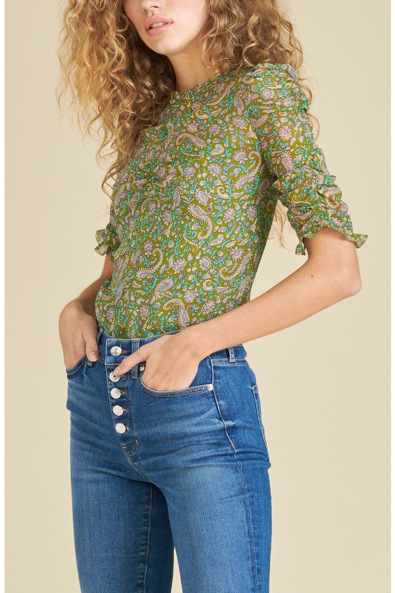 Paisley Long Sleeve Silk Blouse, Alternate, color, FERN MULTI