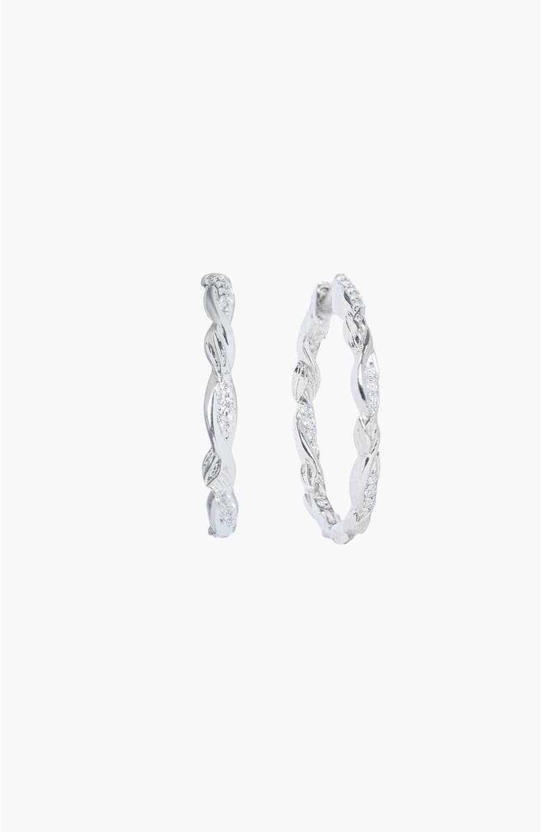 Rizen Jewelry Sacred Vine Hoop Earring, Alternate, color, Sterling Silver