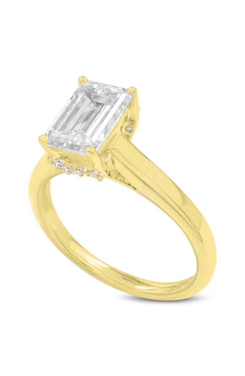 LuvMyJewelry Narine 14K Yellow Gold Emerald Cut Lab Grown Diamond Hidden Halo Engagement Ring - 2.15 Ct, Main, color, 14K Yellow Gold