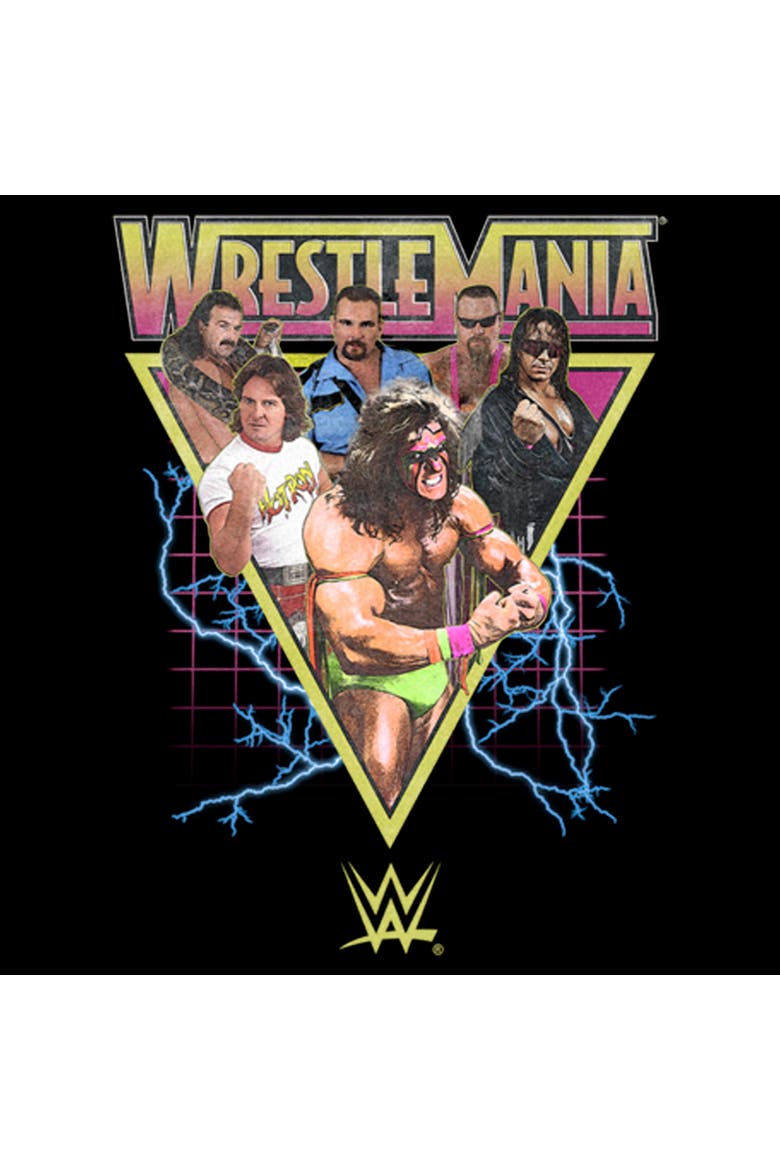 Men's WWE Retro Wrestlers Triangle  Graphic T-Shirt, Alternate, color, Black
