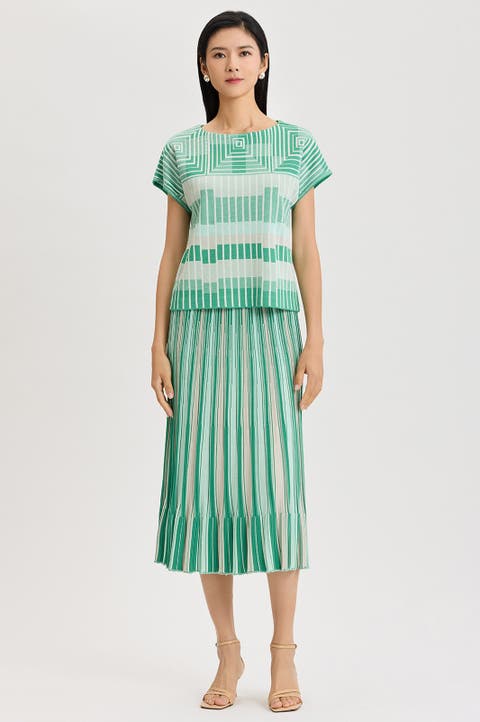 Geometric Jacquard Soft Knit Top
