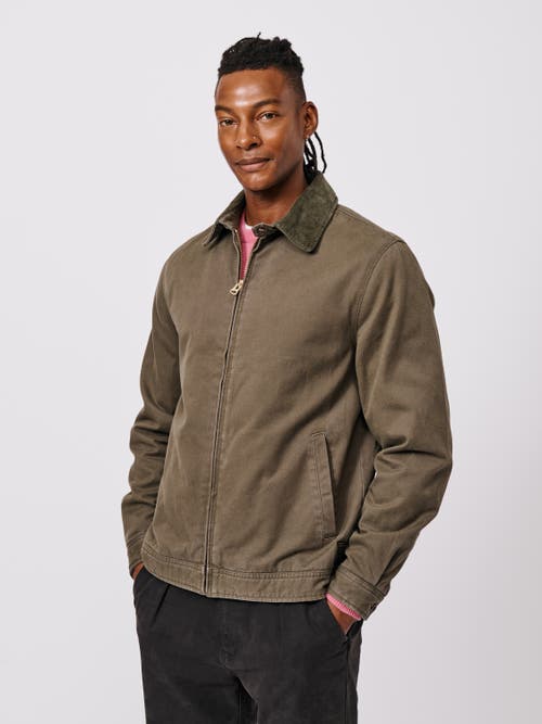Aubin Newland Canvas Harrington Jacket In Brown