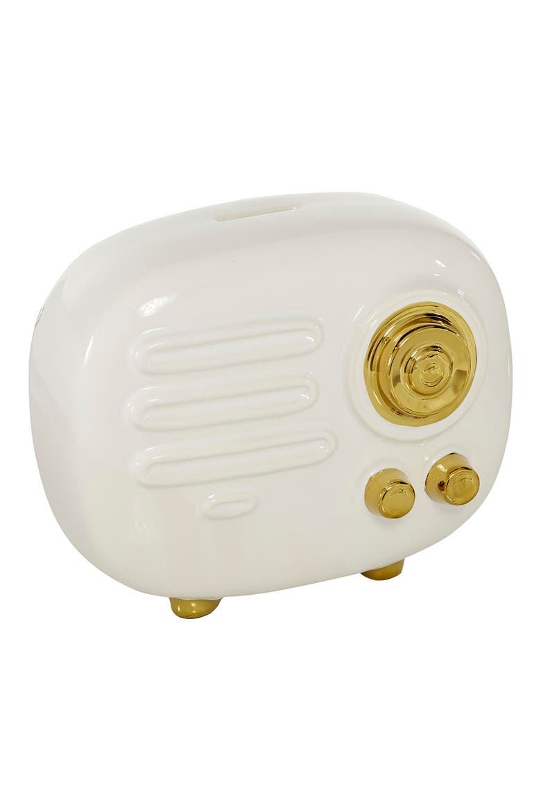 Willow Row 1950s Style Clock Radio Sculpture, Main, color, GOLD