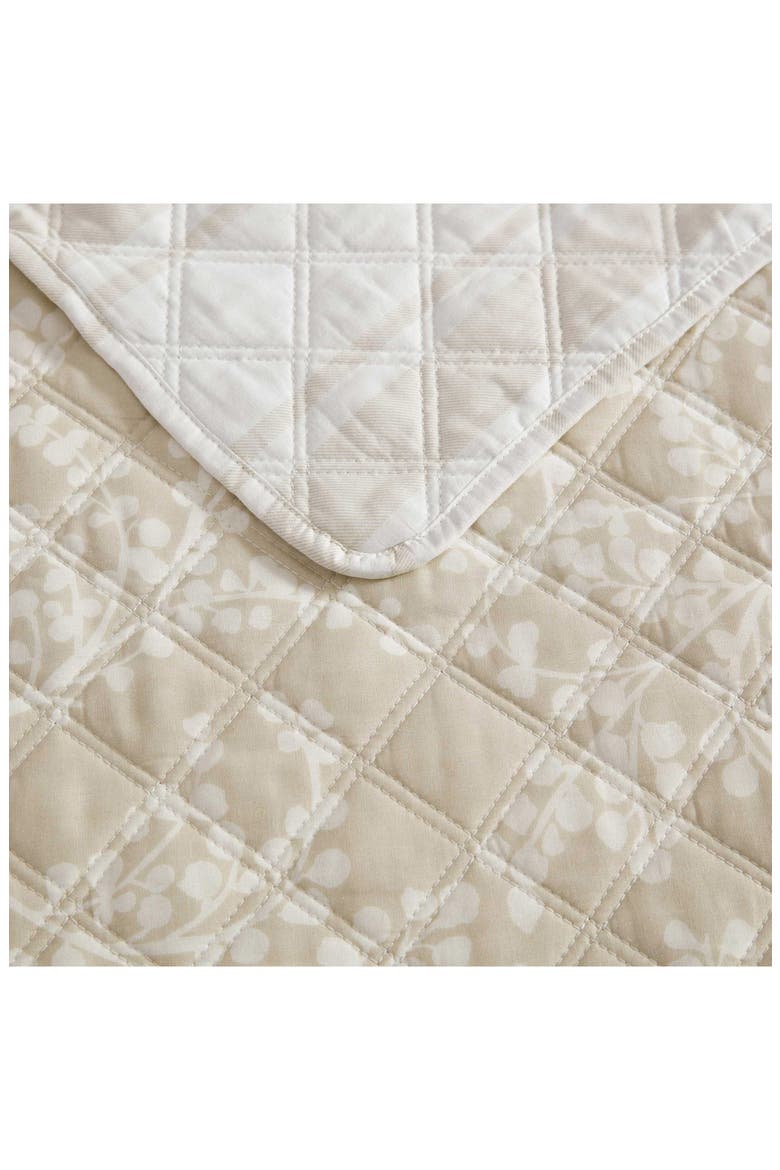 Layered Branches Reversible Quilted Throw Blanket, Alternate, color, OYSTER SHELL/ WHITE