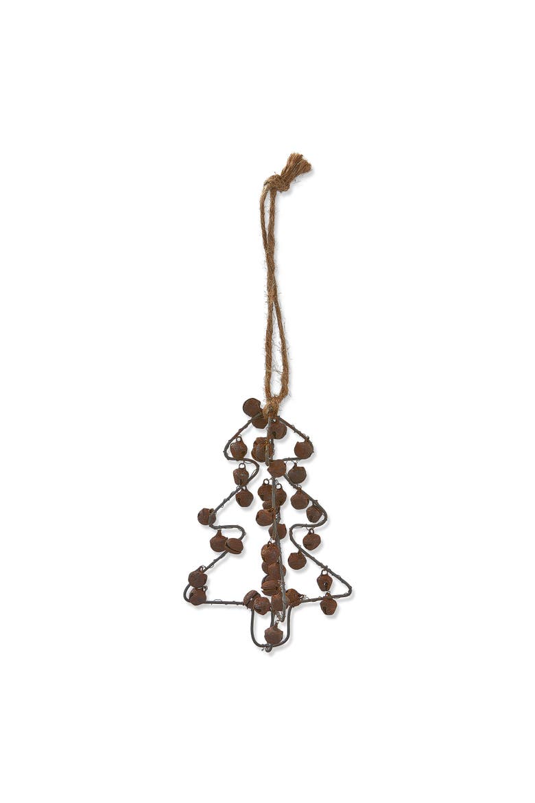 Brown Iron Bell Tree Ornament for Christmas Decor Dust Clean, Main, color, Brown