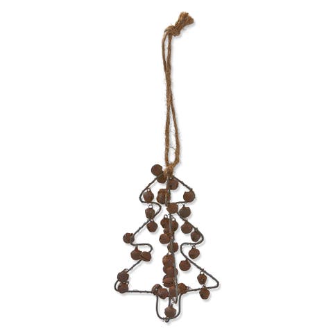 Brown Iron Bell Tree Ornament for Christmas Decor Dust Clean