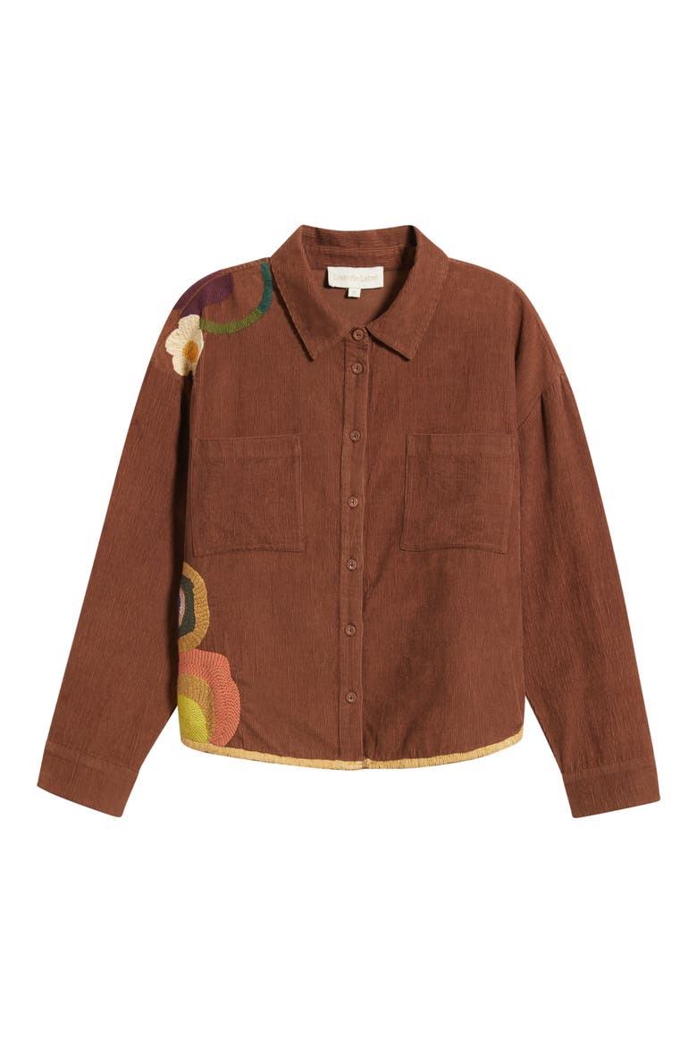 Miracle Garden Embroidered Corduroy Shirt, Alternate, color, BRUNETTE MULTI