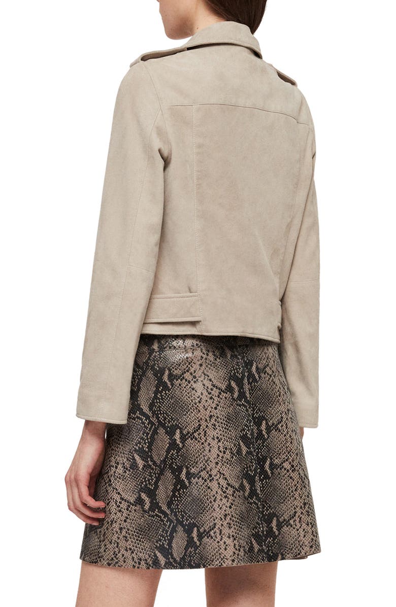 AllSaints Balfern Suede Moto Jacket, Alternate, color, 