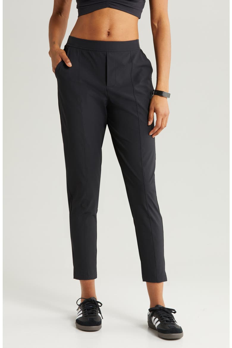 Vantage High Waist Ankle Pants, Main, color, BLACK