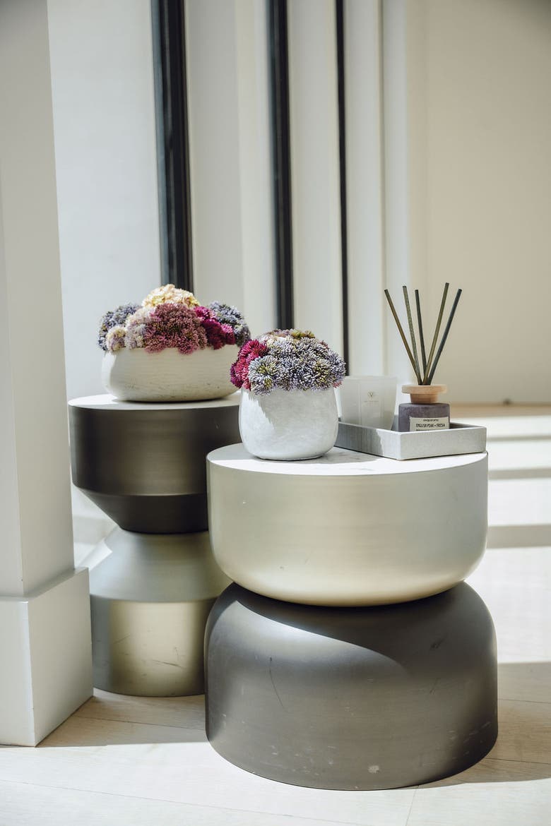 Georgina Sedum Arrangement, Alternate, color, Ash