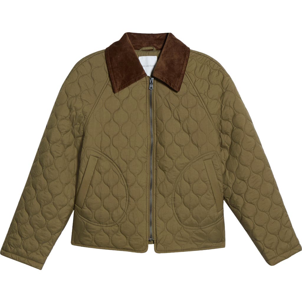 Avec Les Filles Quilted Barn Jacket In Green