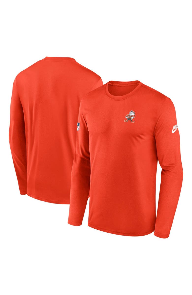 Nike Men's Nike Orange Cleveland Browns Legend Small Logo Performance Long Sleeve T-Shirt, Main, color, Orange