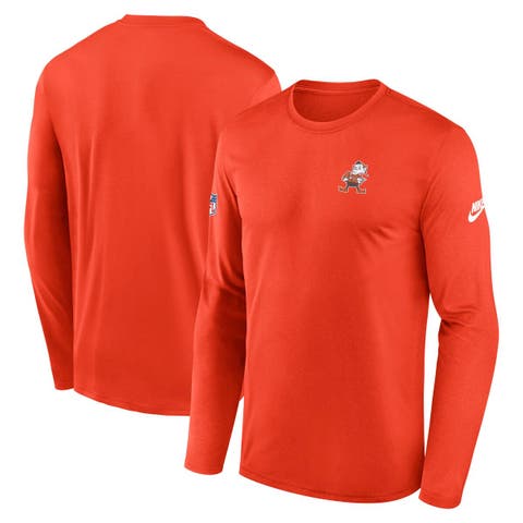 Men's Nike Orange Cleveland Browns Legend Small Logo Performance Long Sleeve T-Shirt