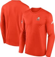 Nike Men's Nike Orange Cleveland Browns Legend Small Logo Performance Long Sleeve T-Shirt