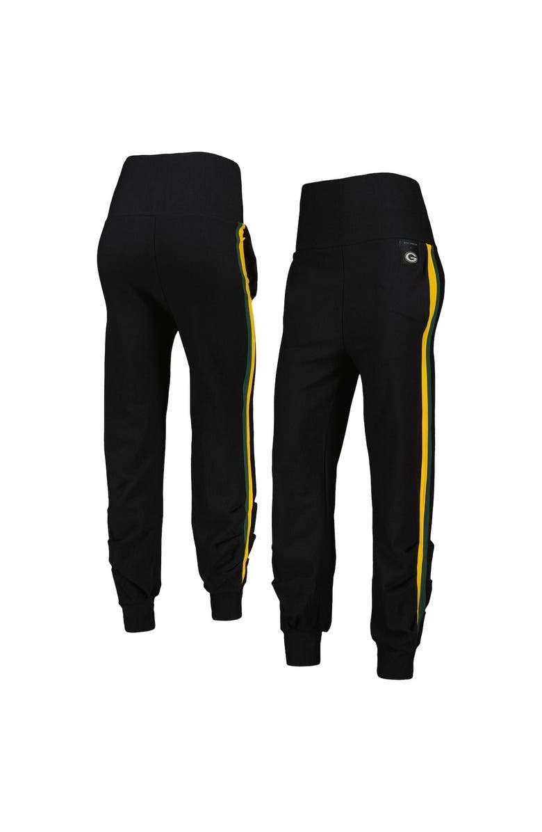 KIYA TOMLIN Women's KIYA TOMLIN Black Green Bay Packers Stripe Tri-Blend Joggers, Main, color, 