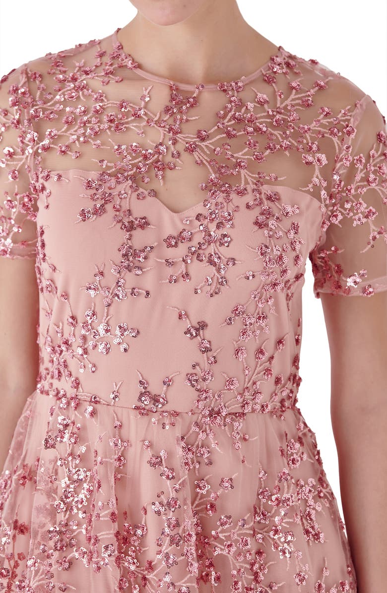 Endless Rose Sequin Embroidered Tiered Dress, Alternate, color, Pink