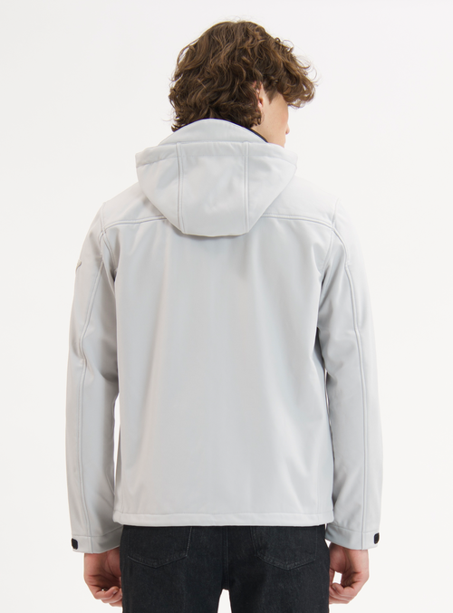 Point Zero Softshell Dewspo Bonded Mesh Jacket In Silver