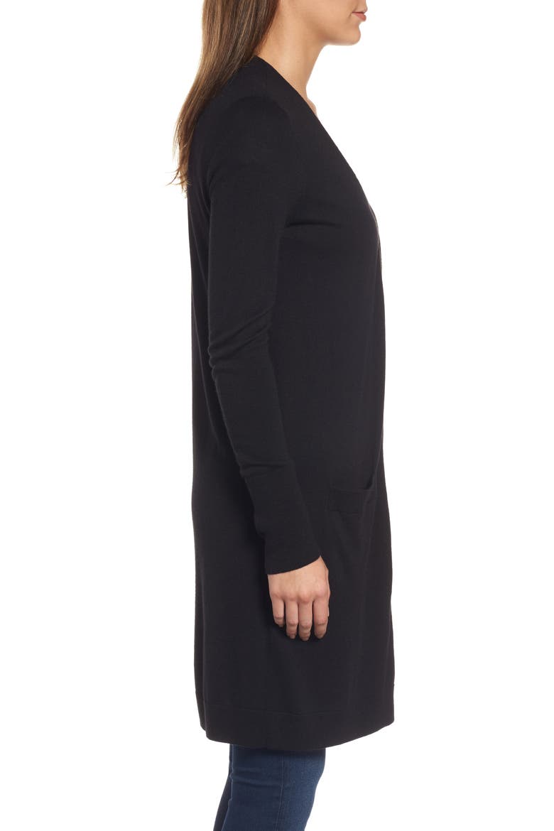LONG CLOSURELESS CARDIGAN, Alternate, color, BLACK