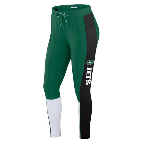 Wear By Erin Andrews Women's Green/black New York Jets Color-block Leggings In Multi