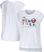 WEAR by Erin Andrews Women's WEAR by Erin Andrews White New York Islanders Greetings From Muscle T-Shirt