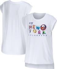 WEAR by Erin Andrews Women's WEAR by Erin Andrews White New York Islanders Greetings From Muscle T-Shirt