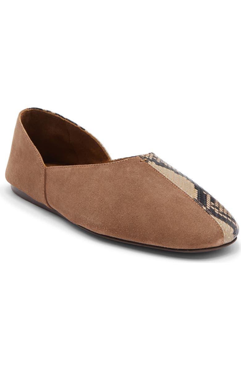 Khaite Jane Snakeskin Embossed Ballet Flat, Main, color, Dattero