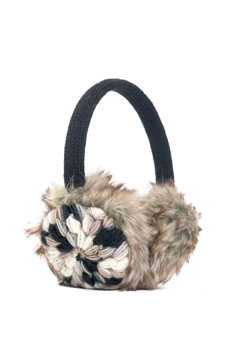 Nirvanna Designs Kaleidoscope Earmuffs, Main, color, Black Multi