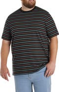 Harbor Bay by DXL Big & Tall Moisture-Wicking Striped T-Shirt V2