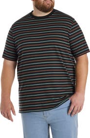 Harbor Bay by DXL Big & Tall Moisture-Wicking Striped T-Shirt V2