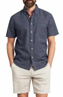 Faherty Playa Regular Fit Print Short Sleeve Button-Down Shirt