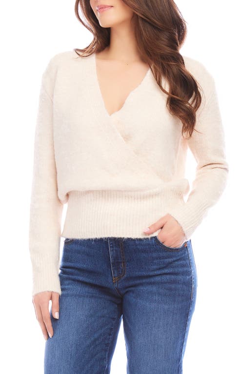 Karen Kane Wrap Sweater In Ivory