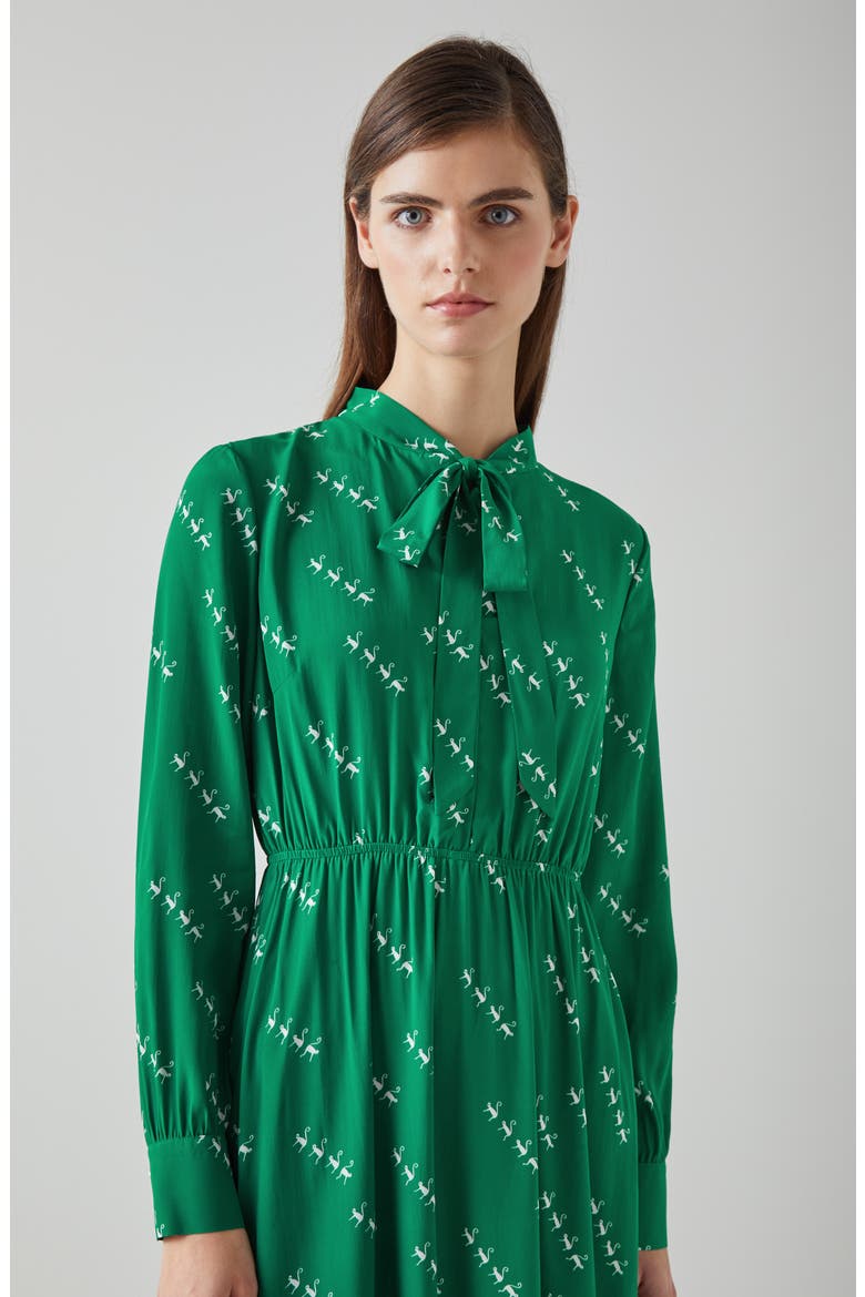 Bridget Long Sleeve Dress, Alternate, color, MUL-GREEN/CREAM