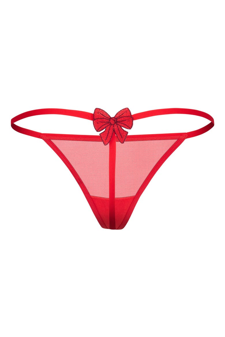 Lottie G-String Panties, Alternate, color, Novelty red
