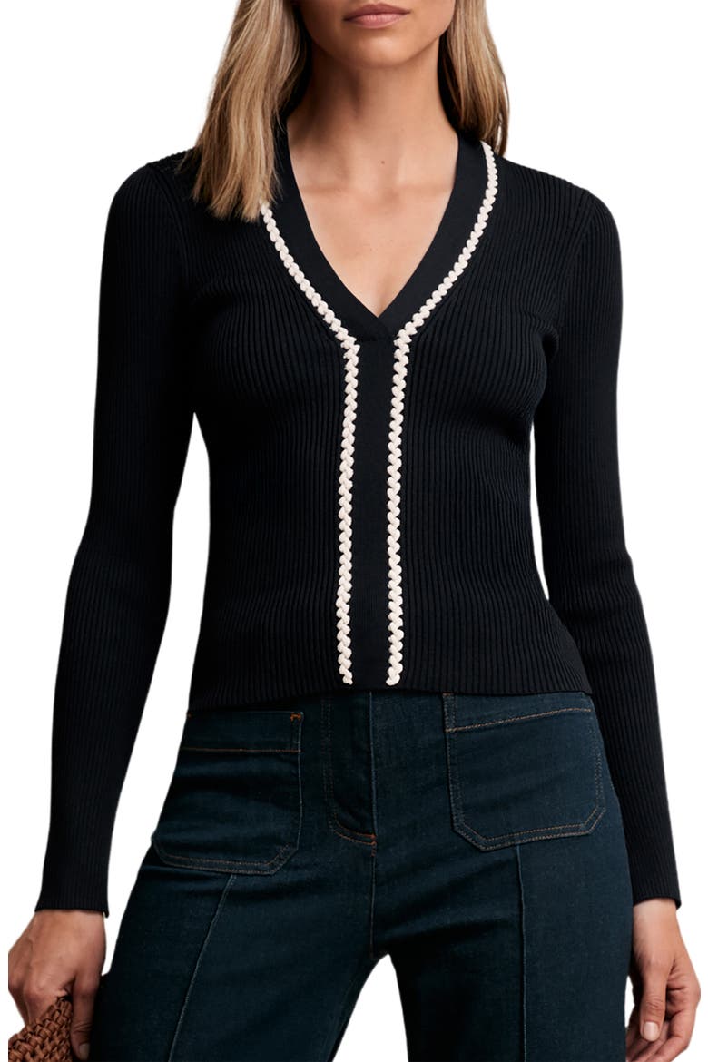 Lauri Rib Sweater, Main, color, NAVY/WHITE