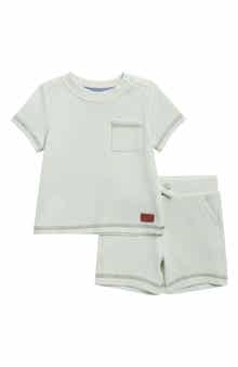 7 For All Mankind Waffle Knit Top & Shorts Set