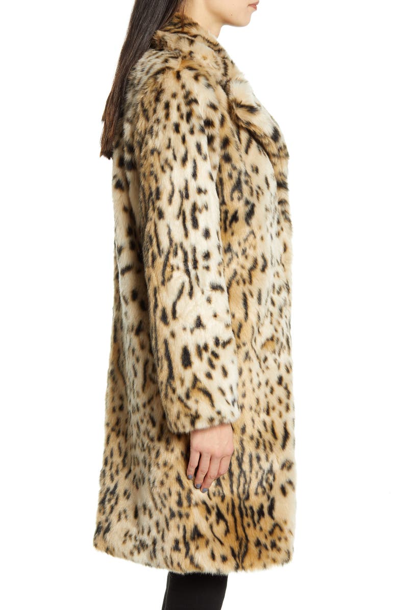 cupcakes and cashmere Jericho Leopard Faux Fur Coat, Alternate, color,