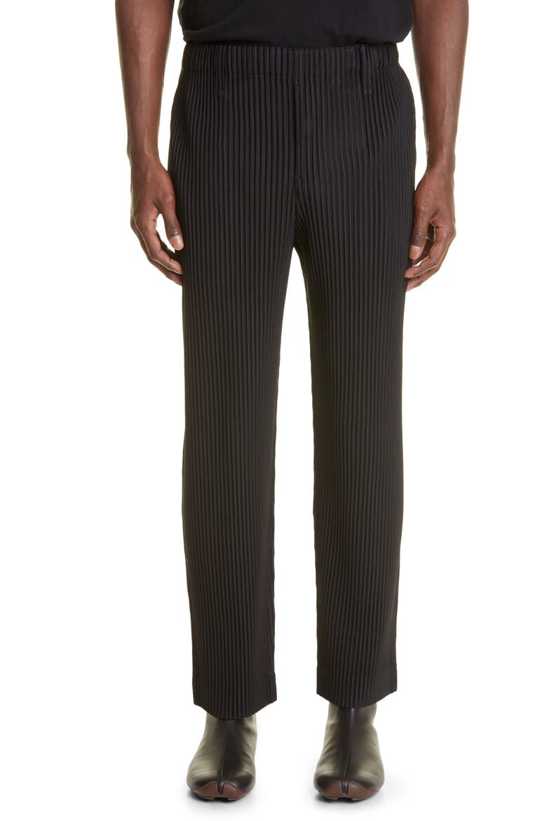 Pleated Pants, Main, color, BLACK
