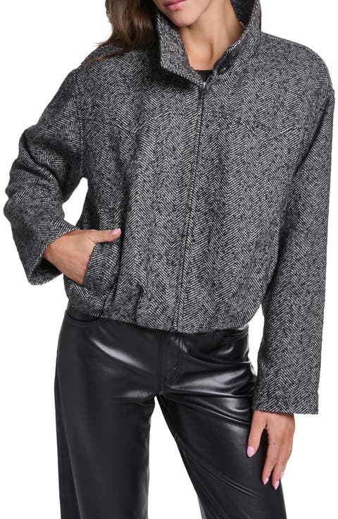Bubble Hem Short Bomber Jacket