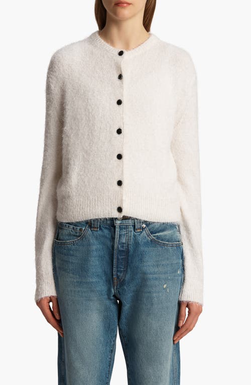 Shop Khaite Jules Silk & Cashmere Eyelash Cardigan In Glaze