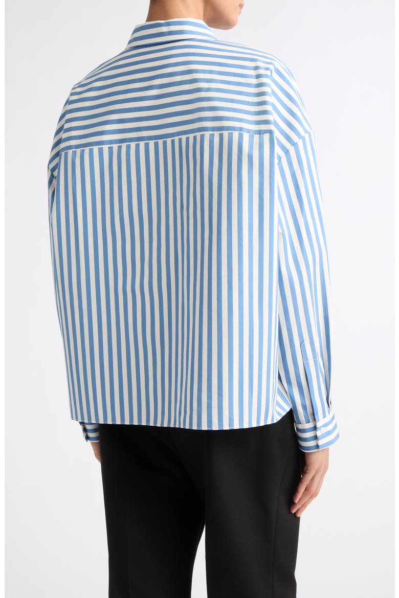 Loren Stripe Cotton Button-Up Shirt, Alternate, color, SKY STRIPE