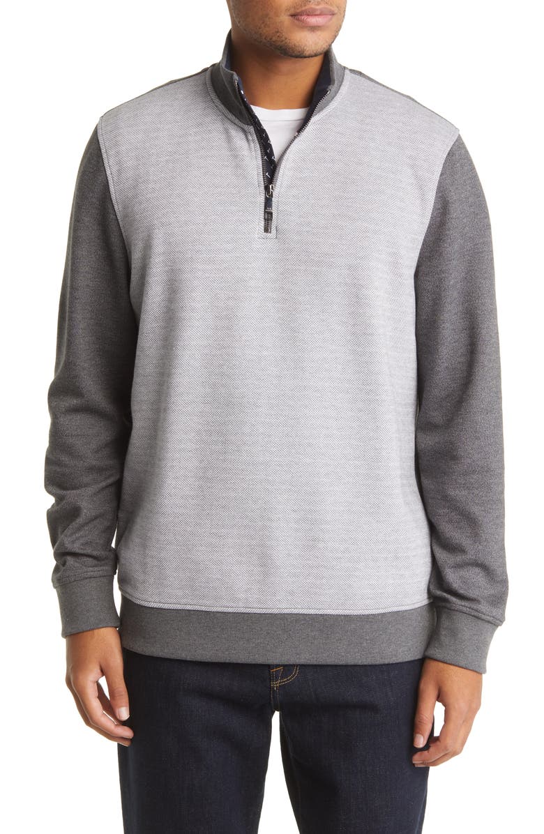 Ted Baker London Meritts Half Zip Piqué Pullover, Main, color, 