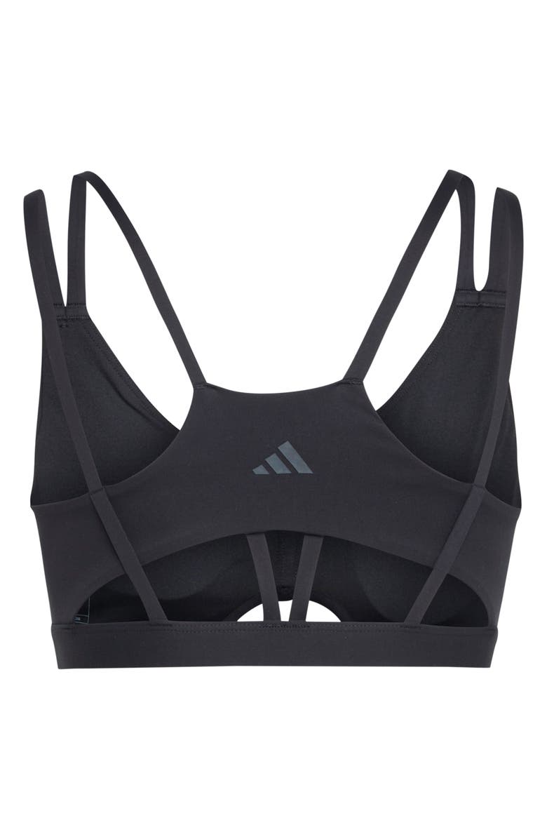 adidas All Me Luxe Cutout Spots Bra, Alternate, color, Black