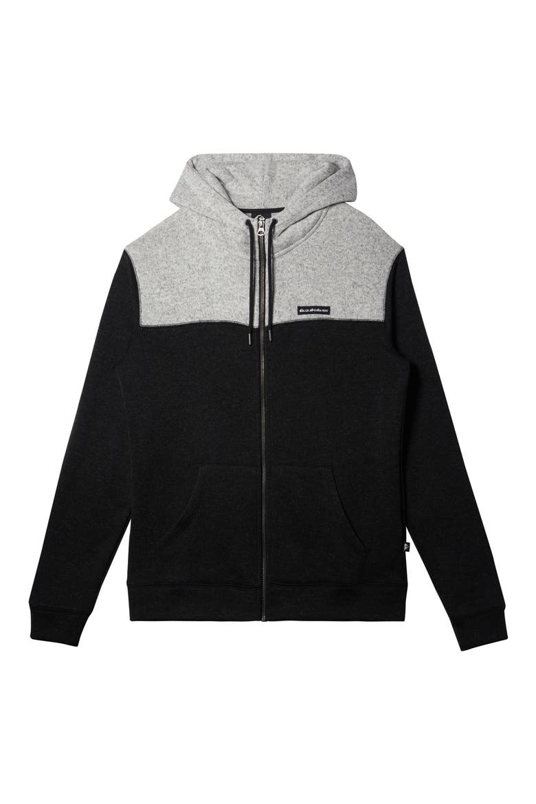 Keller Colorblock Fleece Lined Zip Hoodie, Alternate, color, BLACK HEATHERDNU