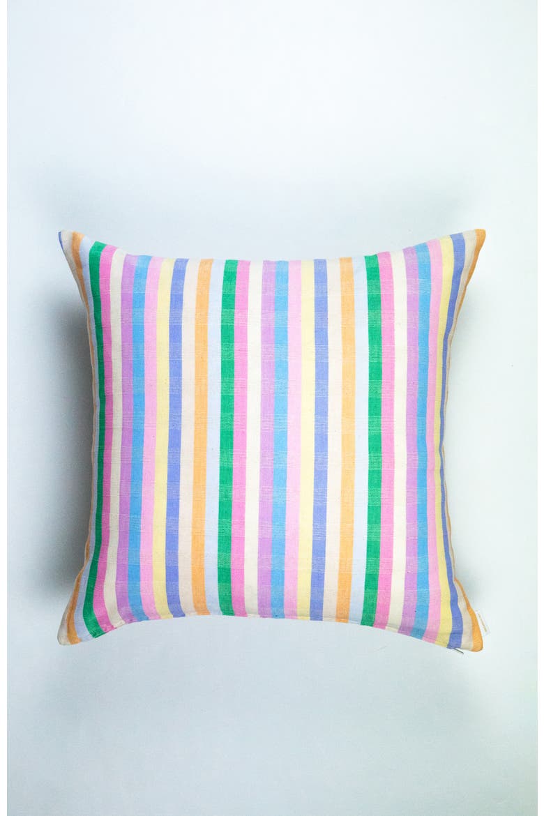 Handwoven Classic Striped Square Cotton Throw Pillow", Main, color, Multi