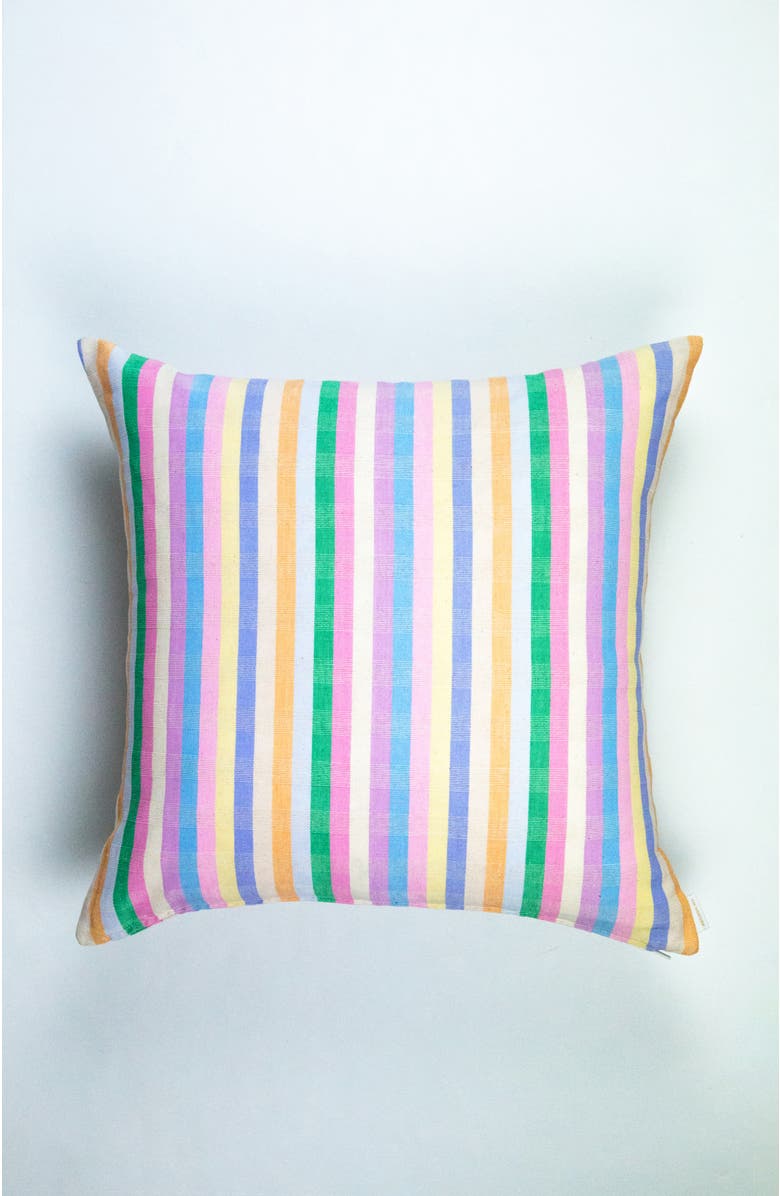 Archive New York Handwoven Classic Striped Square Cotton Throw Pillow", Main, color, Multi