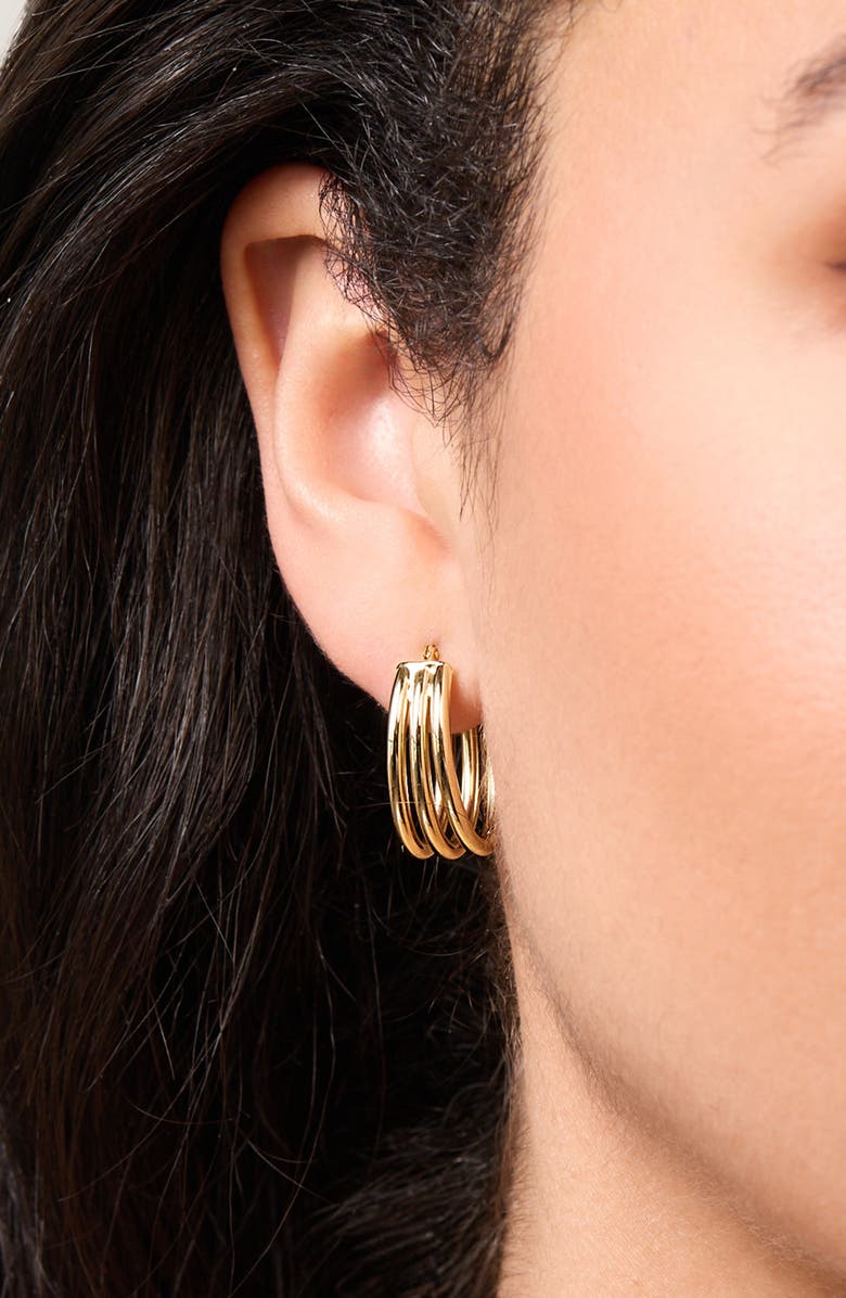 Bony Levy 14K Gold Triple Hoop Earrings, Alternate, color,