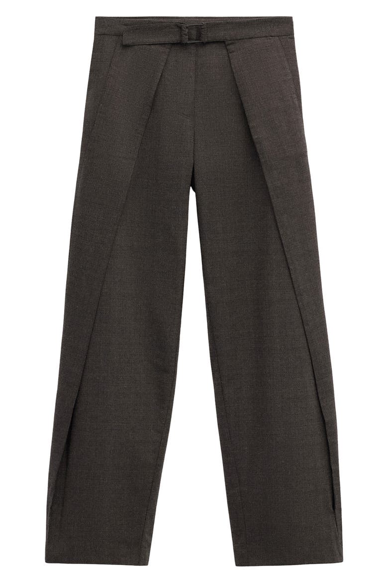 Belted Pleated Pants, Main, color, BROWN