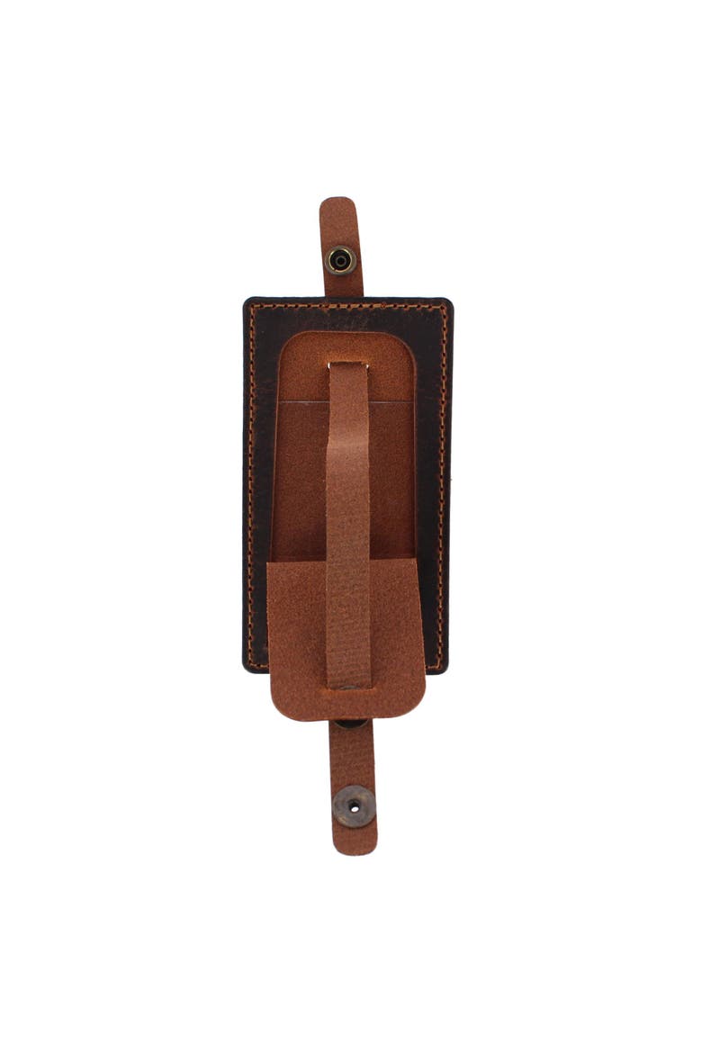 Bly Genuine Oil Tanned Leather Luggage Tag, Alternate, color, Brown