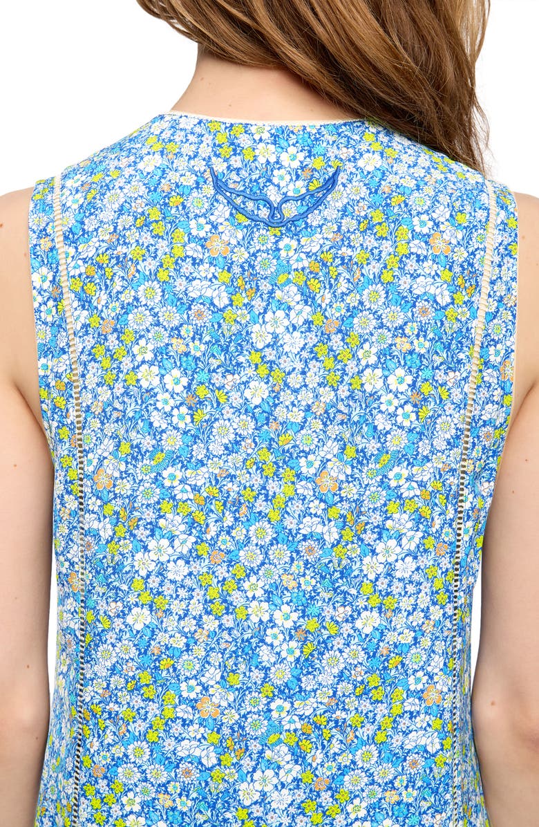 Zadig & Voltaire Rerol Floral Sharkbite Hem Dress, Alternate, color, Pear